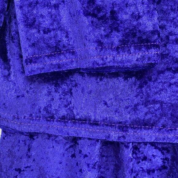 Vintage Granada Pajama Set Womens Medium Purple Crushed Velour Lounge Pants Top - Picture 9 of 16